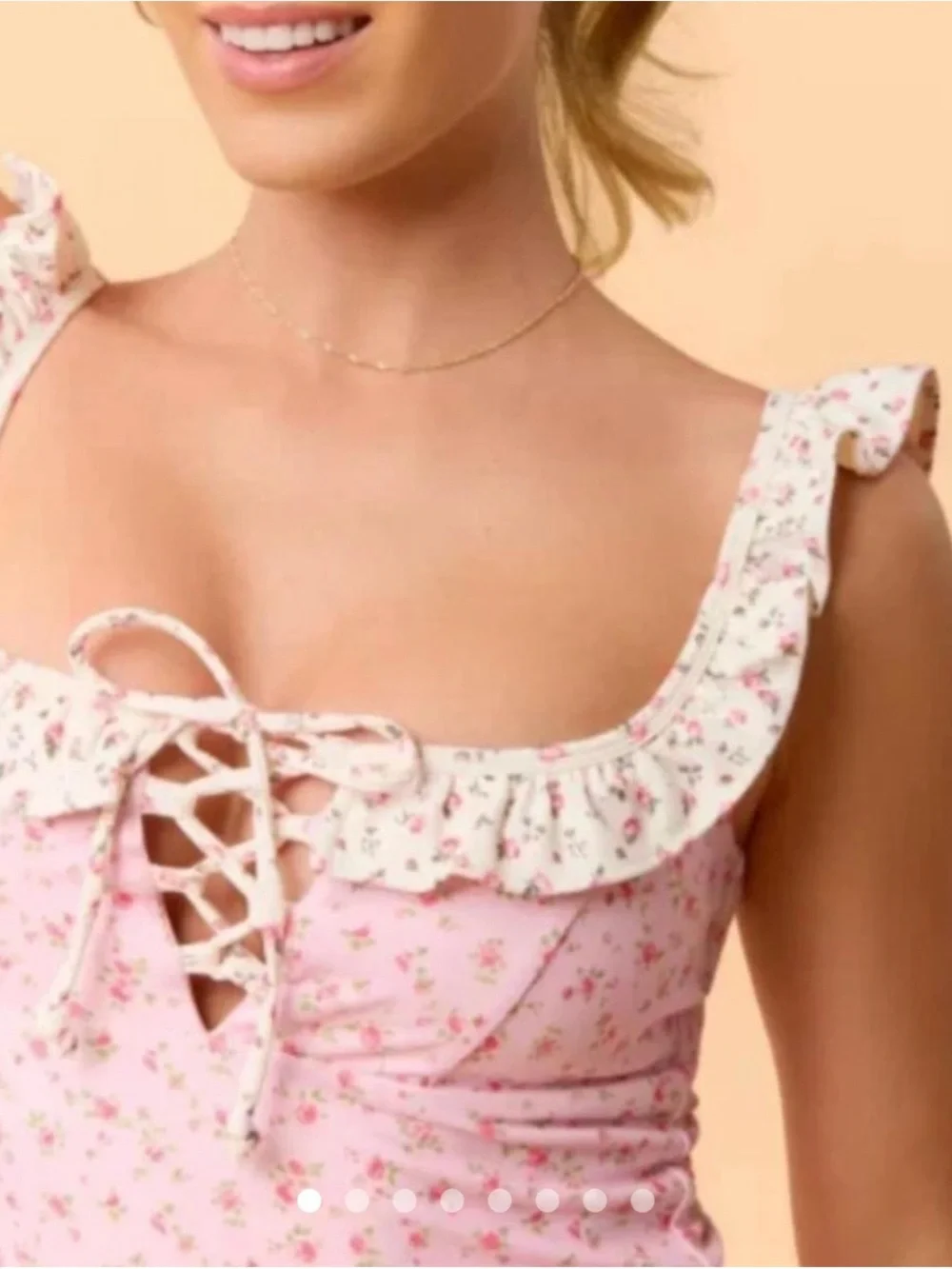 Blogilates Women's Ruffle Lace Up Tank Top - Picture 4 of 5